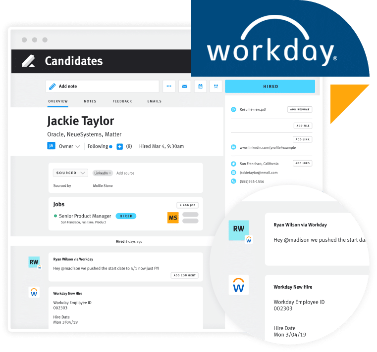 Advanced HR + Workday screen
